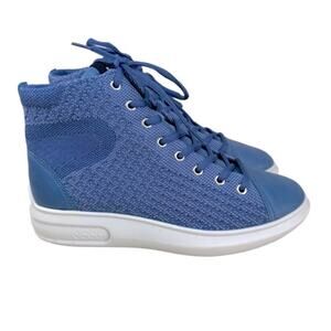 ECCO Soft 3 High Top Sneakers Shoes Blue Women’s Size EU (38) US (7/7.5)